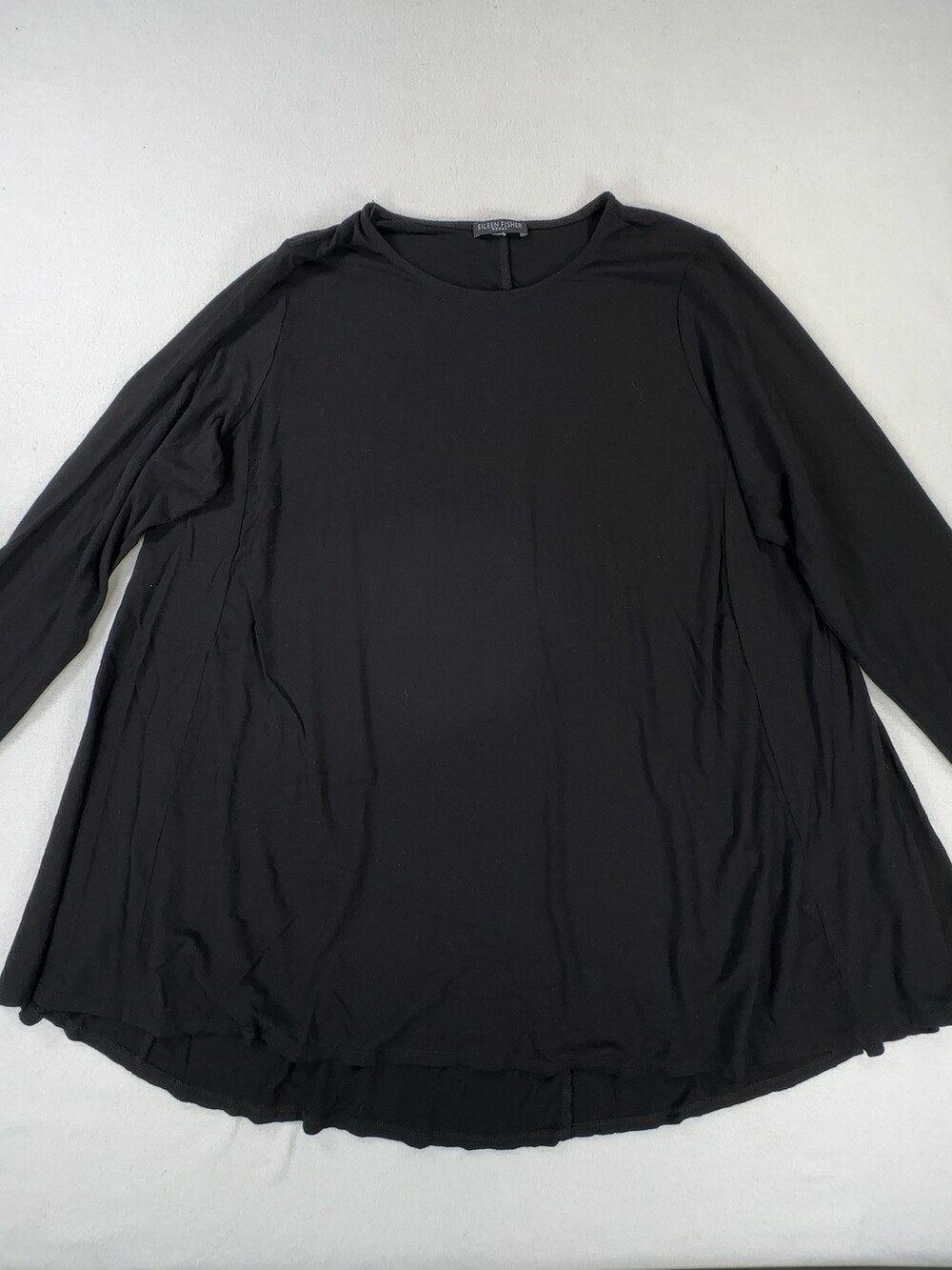 Eileen Fisher Long Sleeve Tunic Top Swing Black Women's Size Large